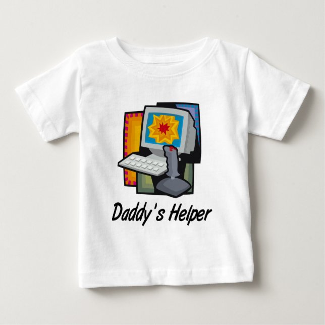 T-shirt Pour Bébé Jeux d'ordinateur pour aider papa (Devant)