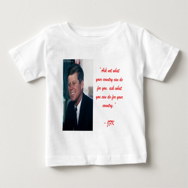 T-shirt Pour Bébé JFK & Citation de Ne Pas Demander (Devant)