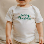 T-shirt Pour Bébé Jingle Bells Mon premier Noël<br><div class="desc">Noel Noël Handlettering Minimal Élégant</div>