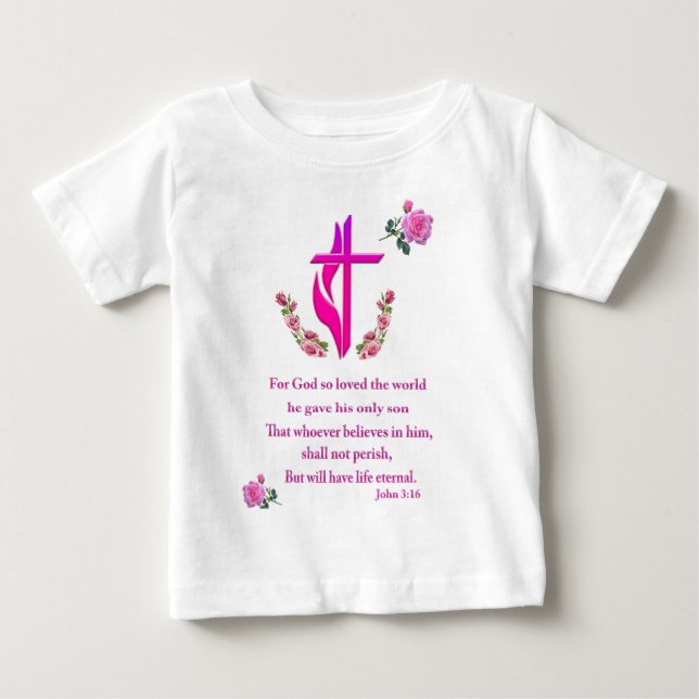 T-shirt Pour Bébé John 3:16 (Devant)