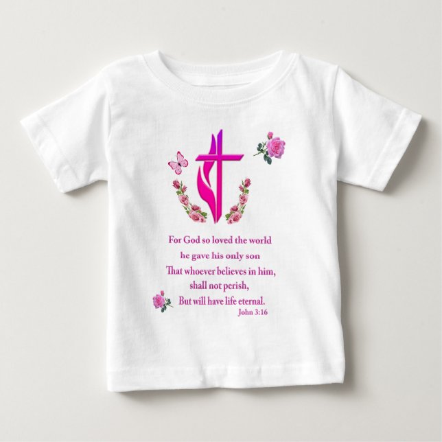 T-shirt Pour Bébé John 3:16 (Devant)