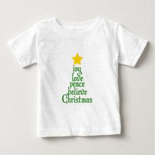 T-shirt Pour Bébé Joie, Amour, Paix, Croire, Noël