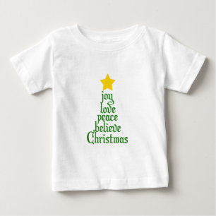 T-shirt Pour Bébé Joie, amour, paix, foi, Noël