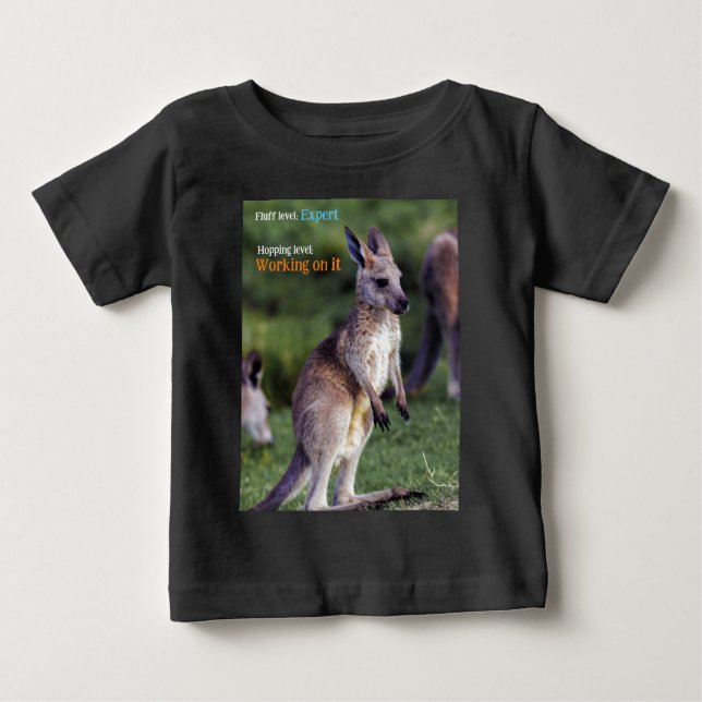 T-shirt Pour Bébé Joie moelleuse mignonne Kangaroo (Devant)