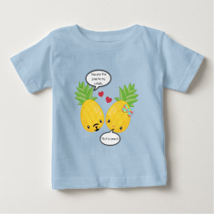 T-shirt Pour Bébé Joli Ananas Tropical Pina Colada Romantique