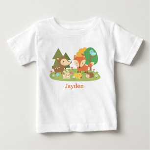 T-shirt Pour Bébé Joli Animal Coloré de la Forêt pour Bébés