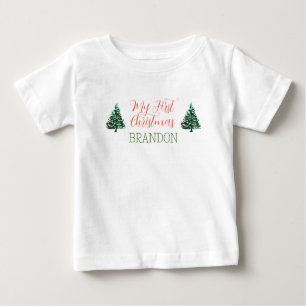 T-shirt Pour Bébé Joli aquarelle mon premier Noël