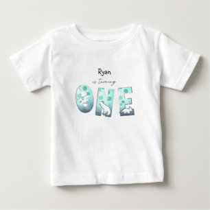 T-shirt Pour Bébé Joli bébé dinosaure aquarelle pour 1er anniversair