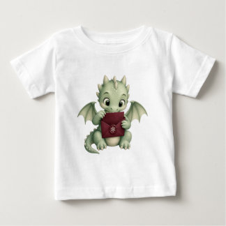 T-shirt Pour Bébé Joli bébé dragon de fantaisie lisant du courrier
