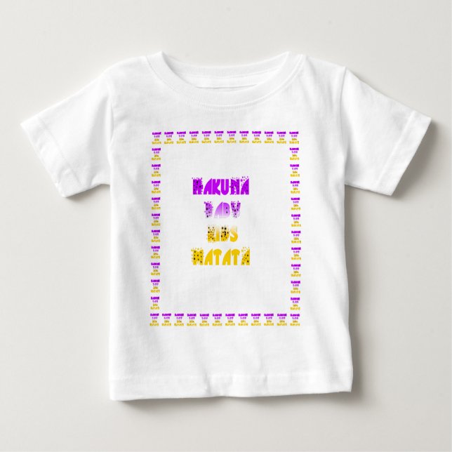 T-shirt Pour Bébé Joli bébé enfants Hakuna Matata violet et jaune (Devant)