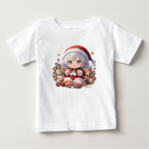 T-shirt Pour Bébé Joli bébé Noël Santa Chibi
