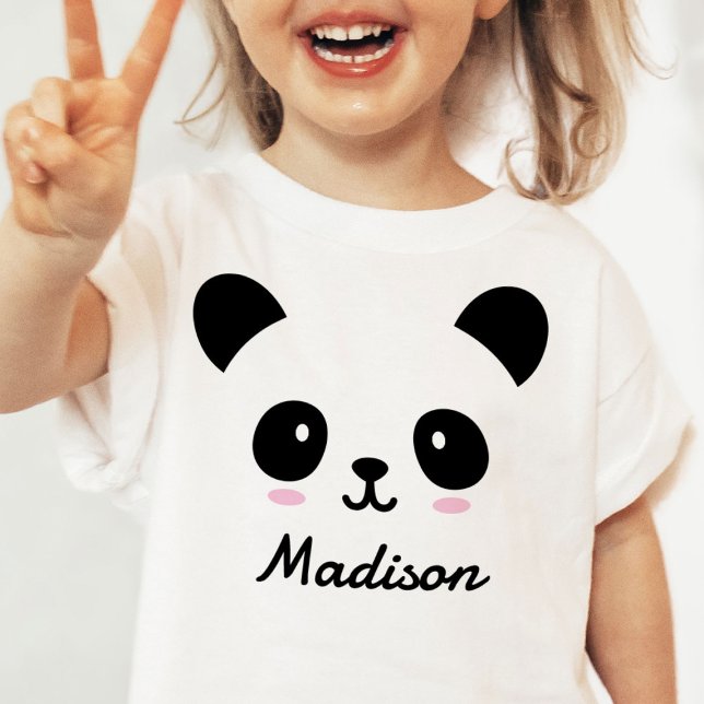 T-shirt Pour Bébé Joli bébé Panda visage personnalisé T-shirt (Créateur téléchargé)