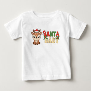 T-shirt Pour Bébé Joli bébé renne de Noël