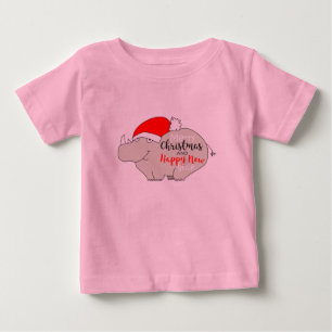 T-shirt Pour Bébé Joli bébé rhinocéros de dessin animé Funny Pink Jo