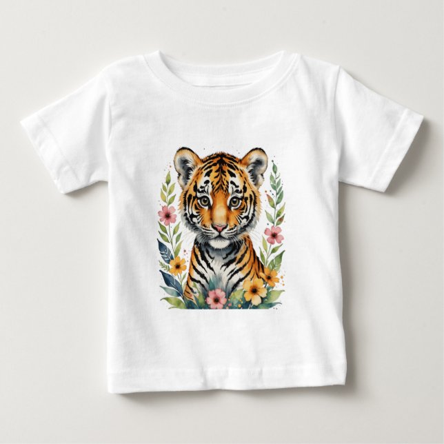 T-shirt Pour Bébé Joli bébé tigre (Devant)