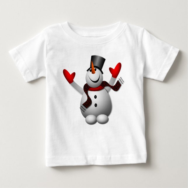 T-shirt Pour Bébé Joli bonhomme de neige (Devant)