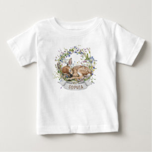 T-shirt Pour Bébé Joli Cerf Endormi Printemps