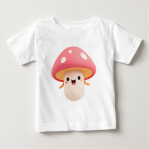 T-shirt Pour Bébé Joli Champignon Rose Kawaii – Enfants Souriants