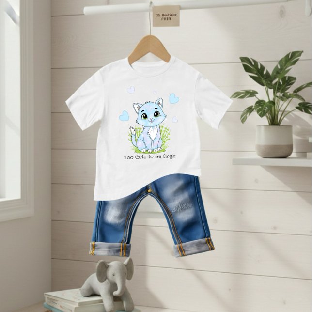 T-shirt Pour Bébé Joli chat bleu (Créateur téléchargé)