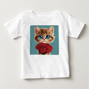 T-shirt Pour Bébé Joli chat de dessin animé