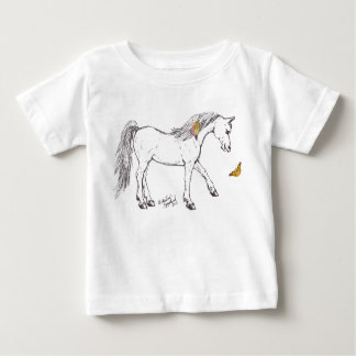 T-shirt Pour Bébé Joli Cheval souriant avec Chemises papillon