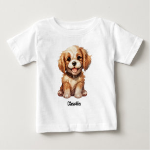 T-shirt Pour Bébé Joli chien avec nom modifiable