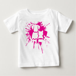T-shirt Pour Bébé Joli chien et chat meilleurs amis éclaboussure de