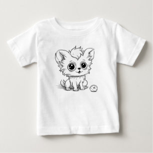 T-shirt Pour Bébé Joli chiot jouant avec une balle