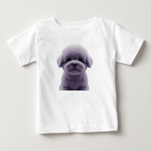 T-shirt Pour Bébé Joli chiot violet duveteux isolé  (Devant)