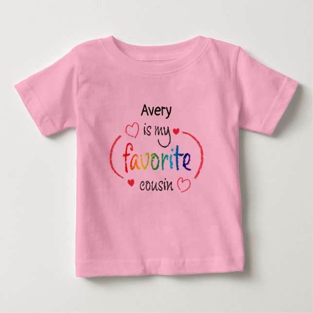 T-shirt Pour Bébé Joli Cousin Favorite Personnalisé T-shirt bébé (Devant)