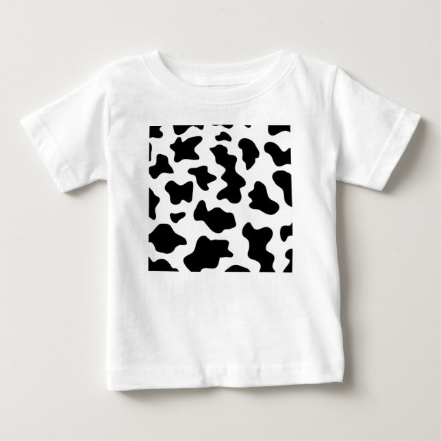 T-shirt Pour Bébé joli cow-boy impression vache de ferme noir et bla (Devant)