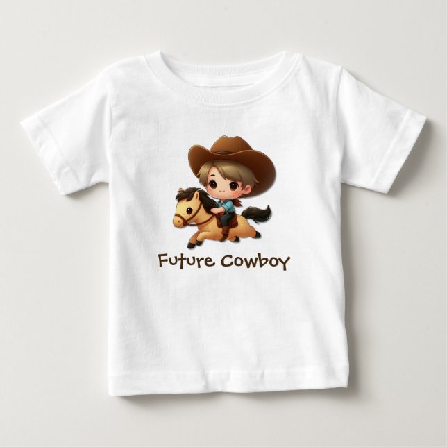T-shirt Pour Bébé Joli Cowboy du Futur (Devant)
