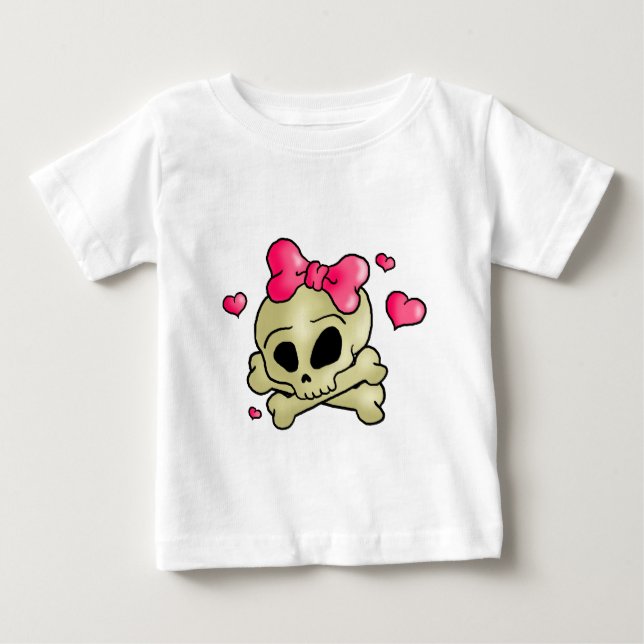 T-shirt Pour Bébé Joli crâne (Devant)