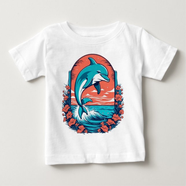 T-shirt Pour Bébé Joli dauphin (Devant)
