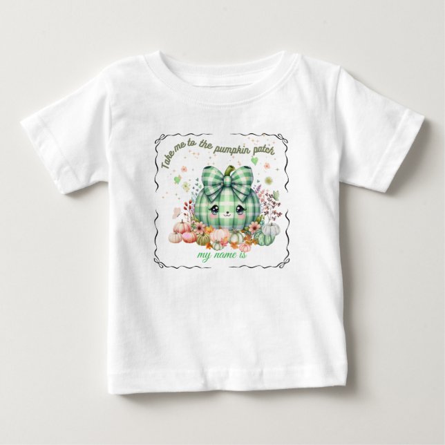 T-shirt Pour Bébé Joli design de citrouille d'Halloween, personnalis (Devant)