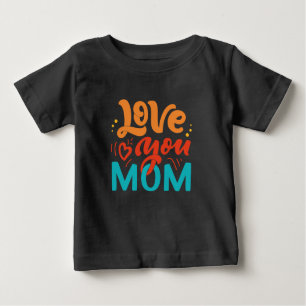 T-shirt Pour Bébé Joli Design Texte Aimez-Vous Maman Avec Coeur