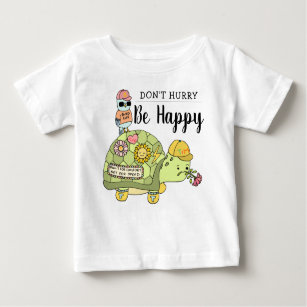 T-shirt Pour Bébé Joli dessin coloré de Kawaii Tortoise Soyez heureu