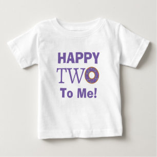 T-shirt Pour Bébé Joli deux 2e anniversaire Donut violet mou