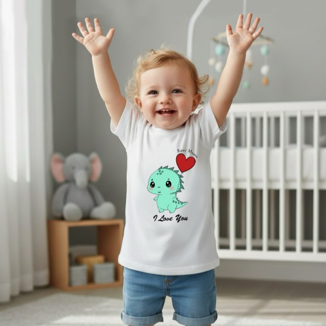 T-shirt Pour Bébé Joli Dinosaure Menthe (Créateur téléchargé)