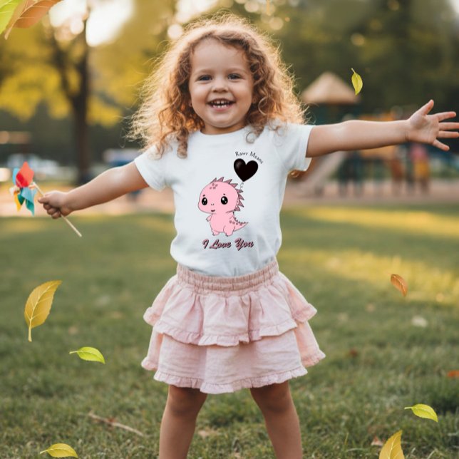 T-shirt Pour Bébé Joli Dinosaure Rose (Créateur téléchargé)