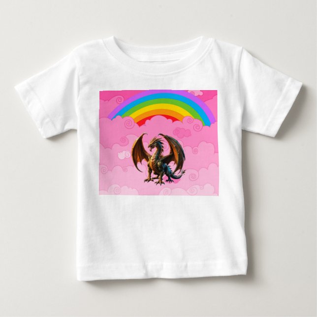 T-shirt Pour Bébé Joli Dragon (Devant)
