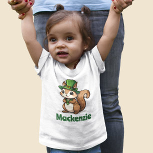 T-shirt Pour Bébé Joli écureuil de la Saint Patrick avec Casquette v