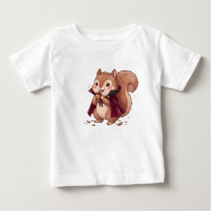 T-shirt Pour Bébé Joli Écureuil Vampire avec Cape de Halloween en Gl