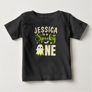 T-shirt Pour Bébé Joli Fantôme BOO Vert Éffrayant Un Nom Halloween