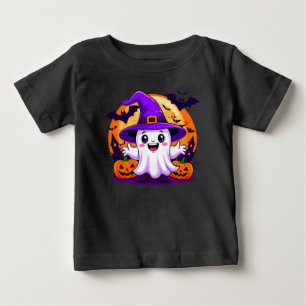 T-shirt Pour Bébé Joli fantôme de dessin animé dans un chapeau de so