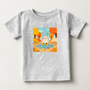 T-shirt Pour Bébé Joli fantôme portant des bottes de pluie