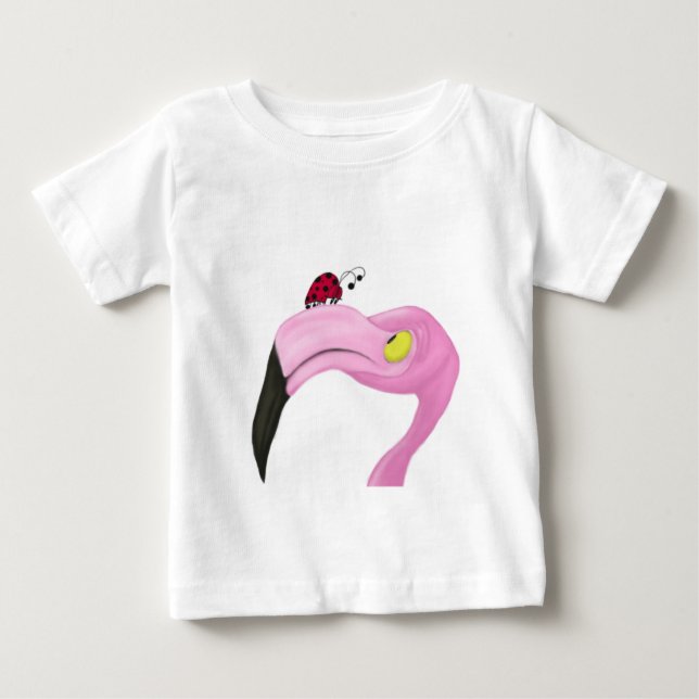 T-shirt Pour Bébé Joli Flamant rose rose (Devant)