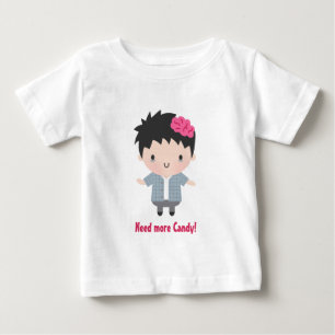 T-shirt Pour Bébé Joli garçon zombie, bonbons, bébé Halloween