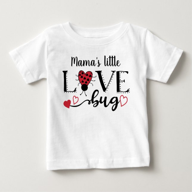 T-shirt Pour Bébé Joli Ladybug personnalisé Coeur rouge Valentine En (Devant)