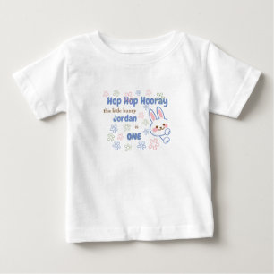 T-shirt Pour Bébé Joli Lapin Dessin Animé Fête Son Premier Anniversa
